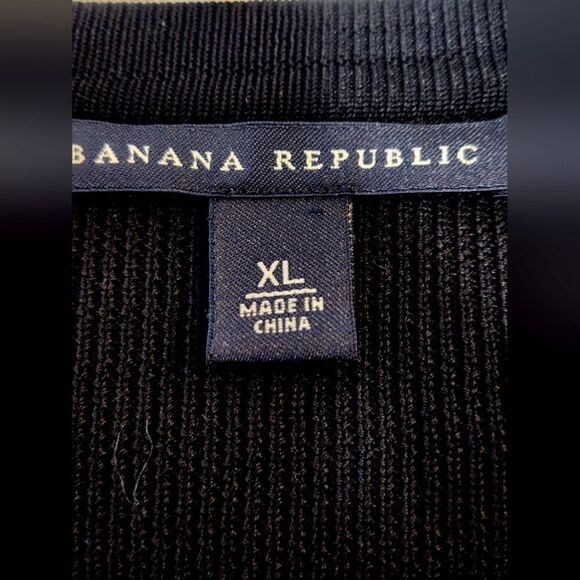 Banana Republic XL Black 100% SILK LngSlv Knit Buttons Up Women's Cardigan - Picture 4 of 6